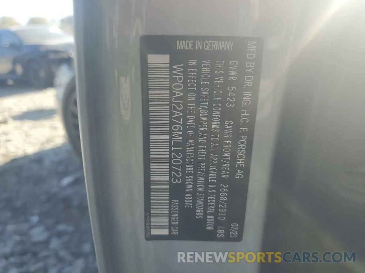 12 fotografías del automóvil dañado WP0AJ2A76ML120723 PORSCHE PANAMERA 2021