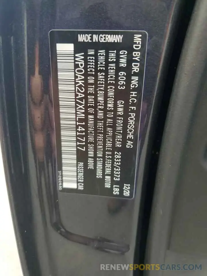 13 fotografías del automóvil dañado WP0AK2A7XML141717 PORSCHE PANAMERA 2021