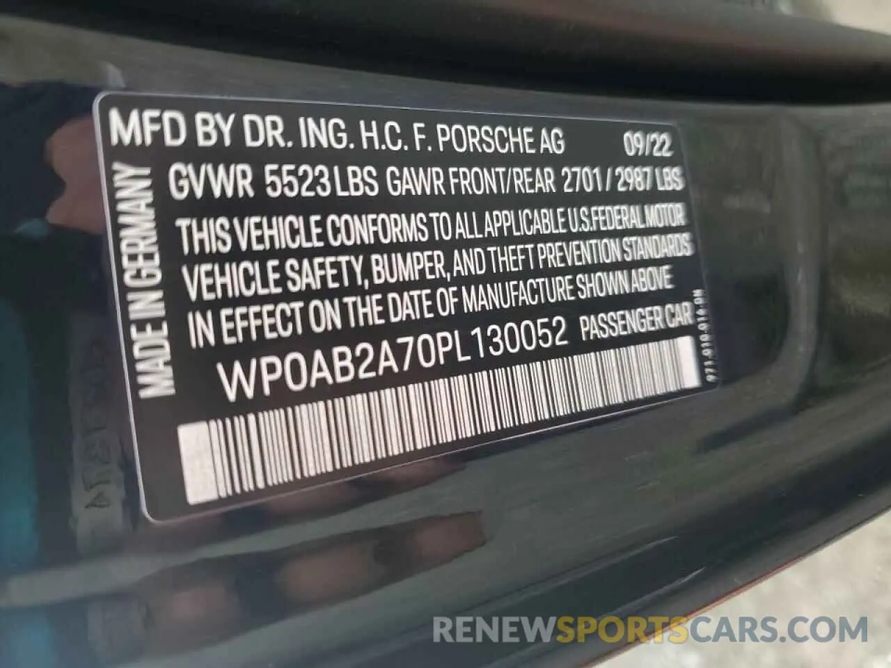 12 fotografías del automóvil dañado WP0AB2A70PL130052 PORSCHE PANAMERA 2023