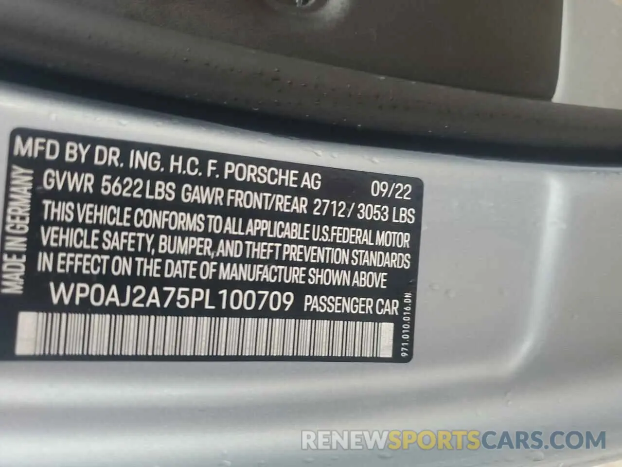 12 fotografías del automóvil dañado WP0AJ2A75PL100709 PORSCHE PANAMERA 2023