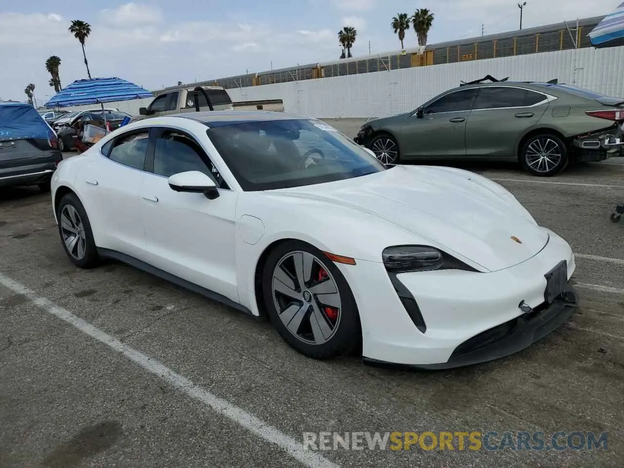 4 fotografías del automóvil dañado WP0AB2Y10LSA51954 PORSCHE TAYCAN 2020
