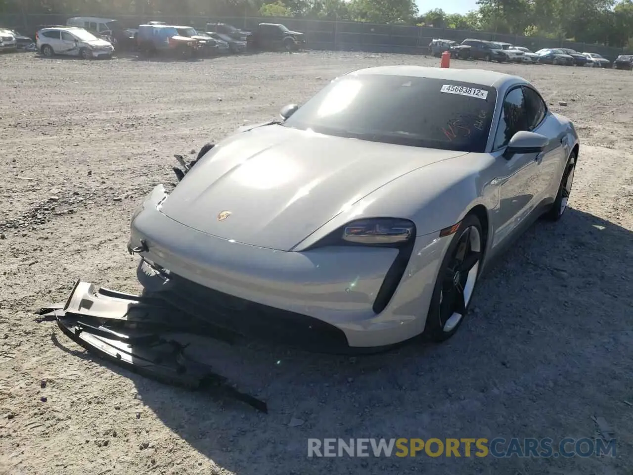 2 fotografías del automóvil dañado WP0AA2Y15MSA16377 PORSCHE TAYCAN 2021