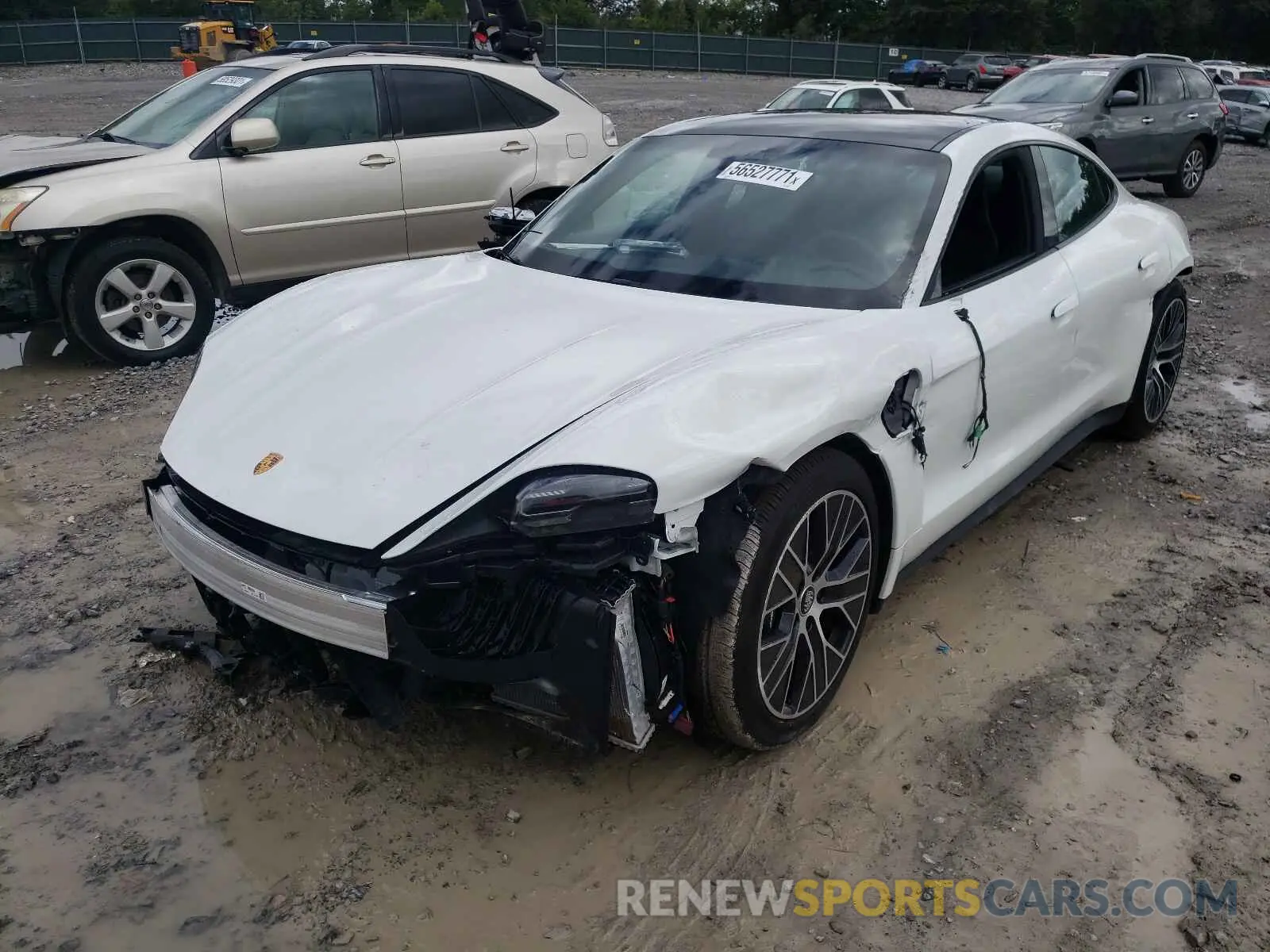 2 fotografías del automóvil dañado WP0AA2Y16MSA14234 PORSCHE TAYCAN 2021