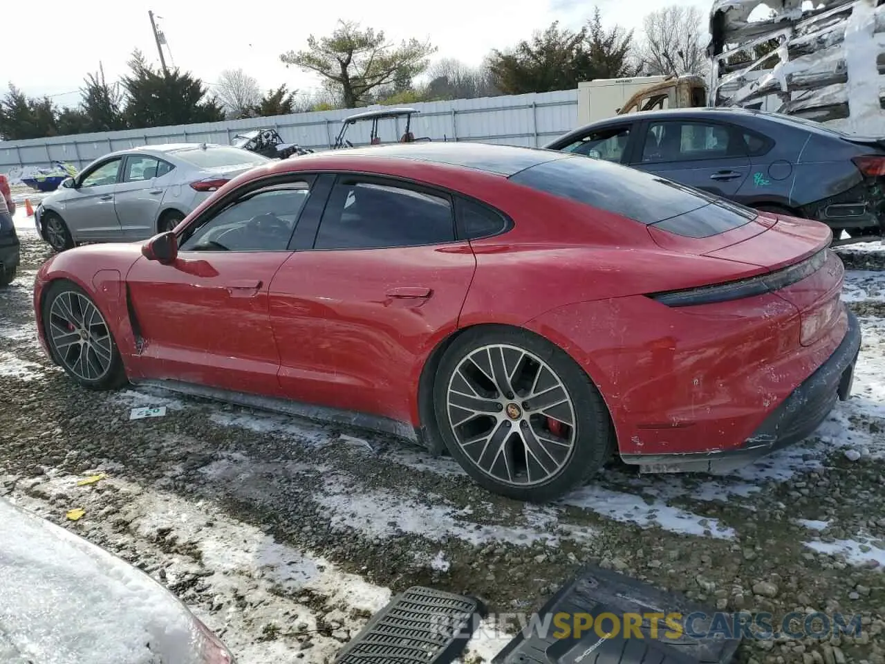 2 fotografías del automóvil dañado WP0AB2Y12MSA42674 PORSCHE TAYCAN 2021