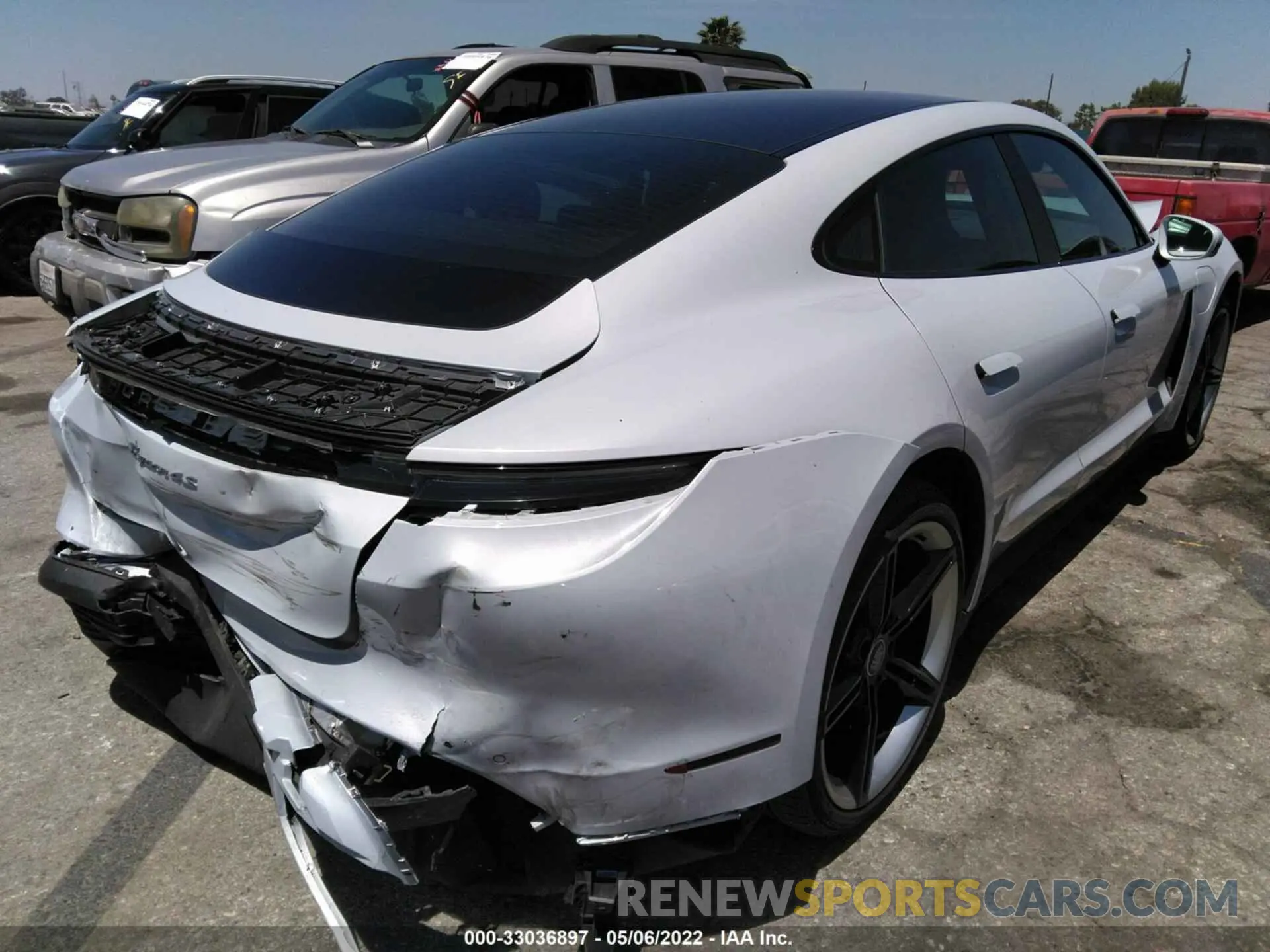 4 fotografías del automóvil dañado WP0AB2Y16MLA40047 PORSCHE TAYCAN 2021