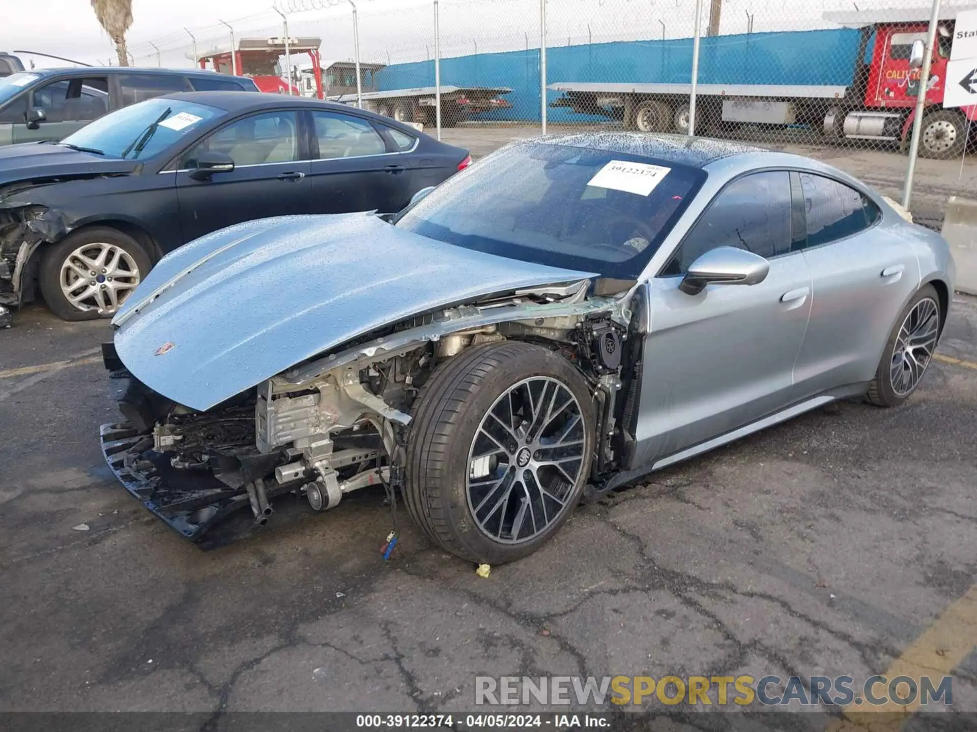 2 fotografías del automóvil dañado WP0AC2Y14MSA62602 PORSCHE TAYCAN 2021