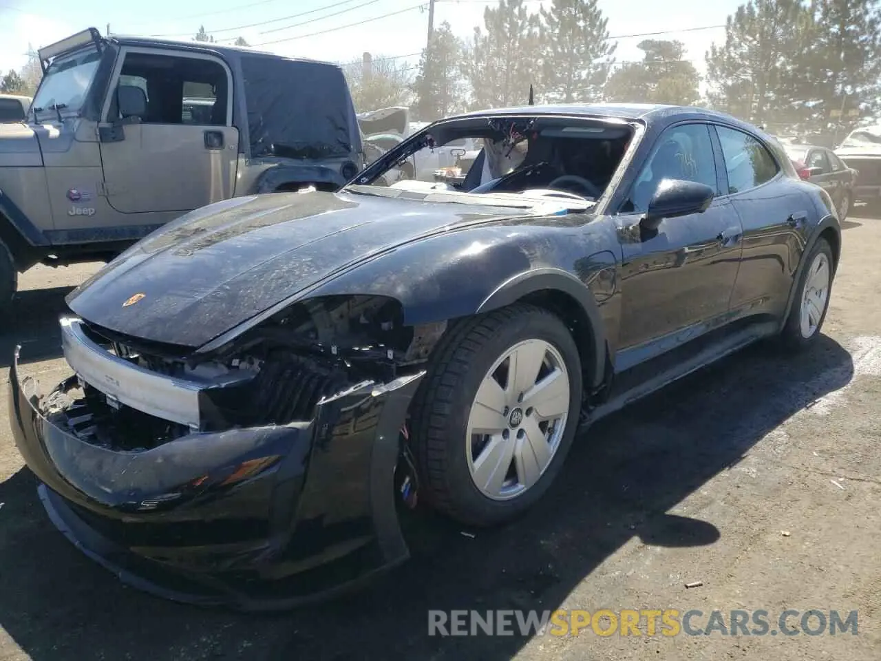 2 fotografías del automóvil dañado WP0BA2Y11MSA71123 PORSCHE TAYCAN 2021