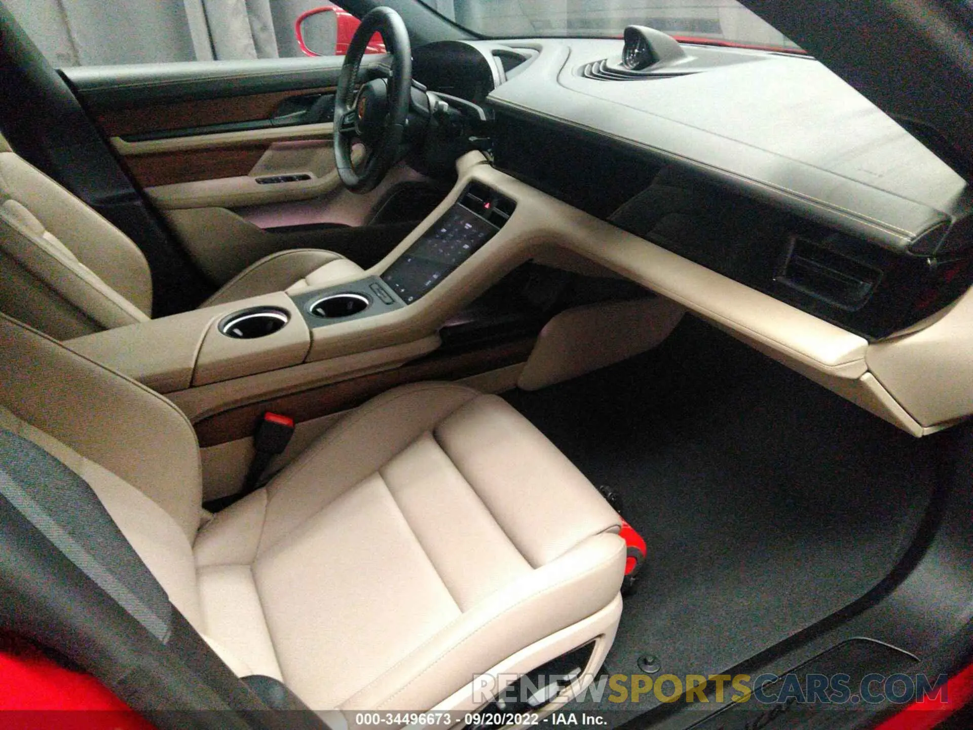 5 fotografías del automóvil dañado WP0AA2Y13NSA12927 PORSCHE TAYCAN 2022