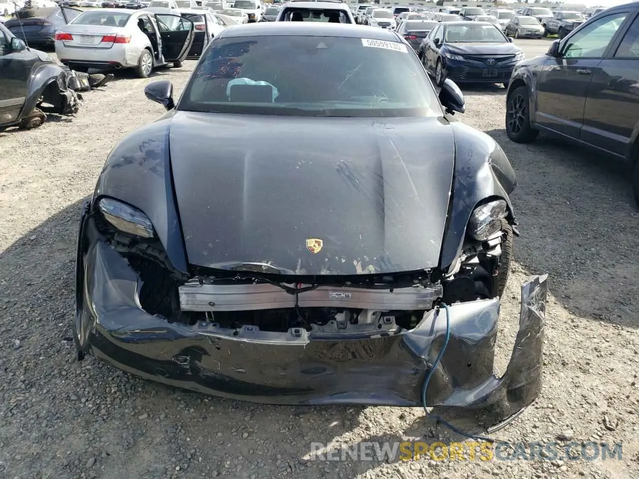5 fotografías del automóvil dañado WP0AA2Y18PSA16703 PORSCHE TAYCAN 2023