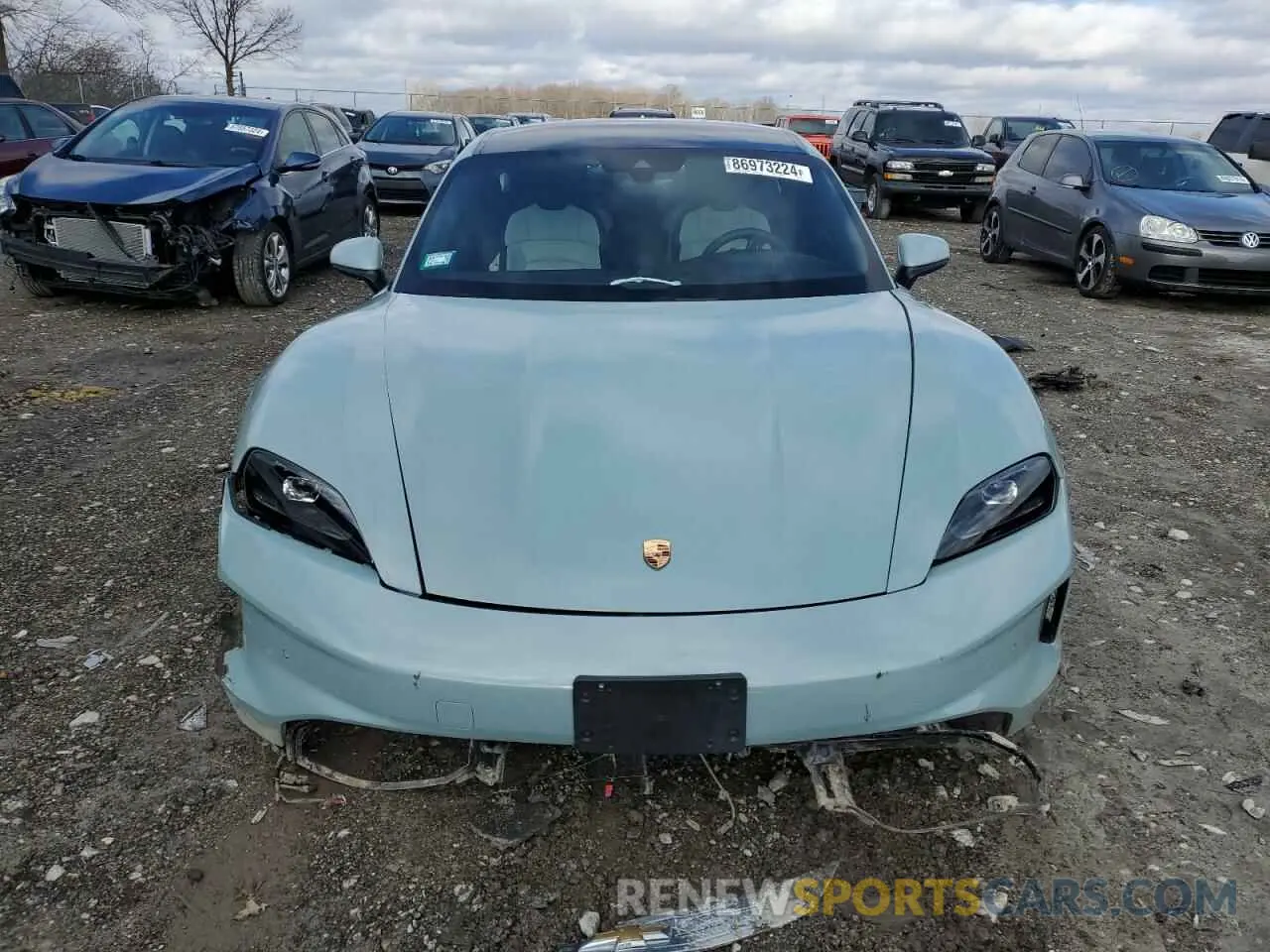 5 fotografías del automóvil dañado WP0AA2Y11SSA08693 PORSCHE TAYCAN 2025