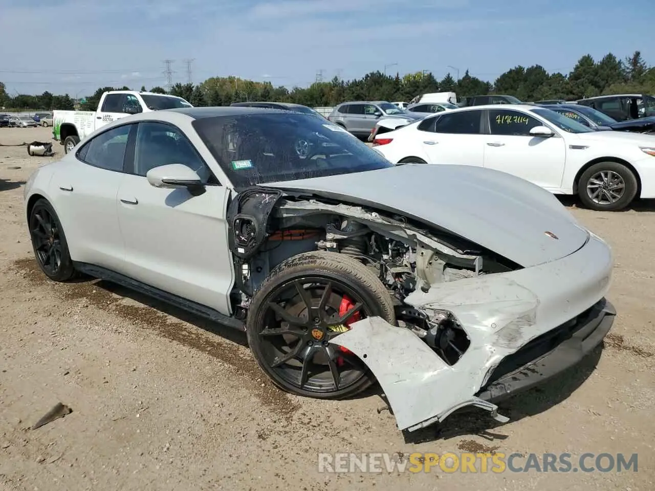 4 fotografías del automóvil dañado WP0AD2Y10PSA47385 PORSCHE TAYCAN GTS 2023