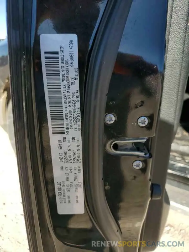 12 fotografías del automóvil dañado 1C6RR6FG7KS546460 RAM 1500 2019