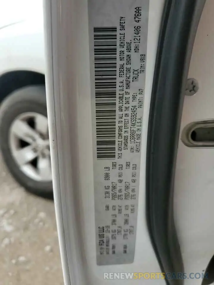 12 fotografías del automóvil dañado 1C6RR6FT4KS592454 RAM 1500 2019