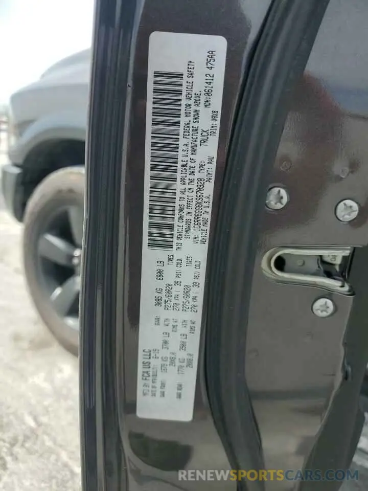 14 fotografías del automóvil dañado 1C6RR6GG6KS670928 RAM 1500 2019
