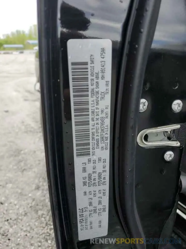 13 fotografías del automóvil dañado 1C6RR7FGXKS705459 RAM 1500 2019