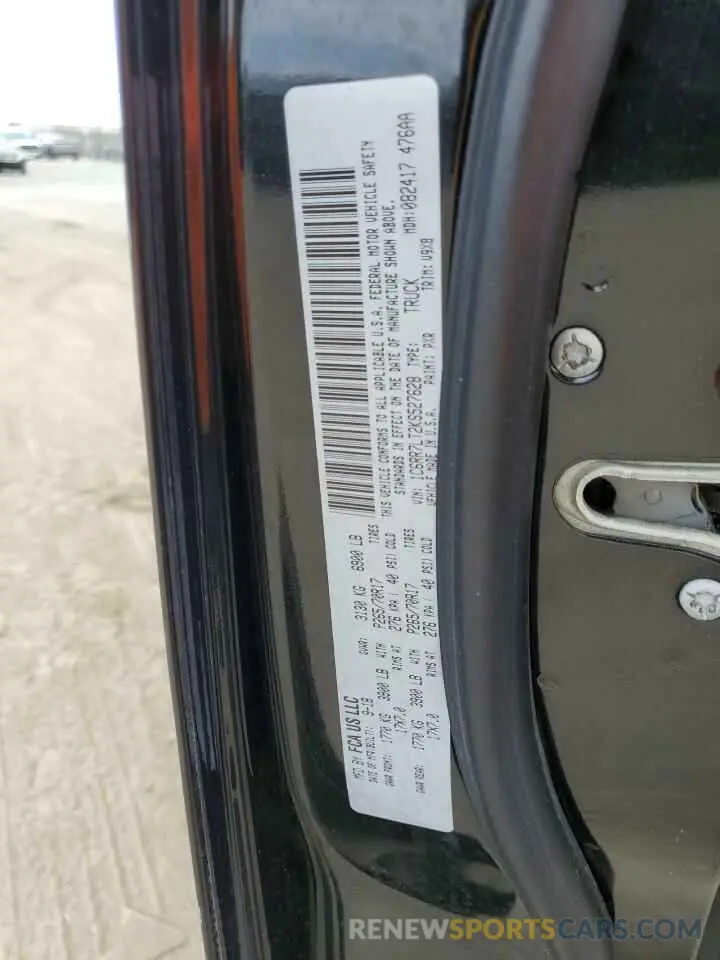 12 fotografías del automóvil dañado 1C6RR7LT2KS527628 RAM 1500 2019