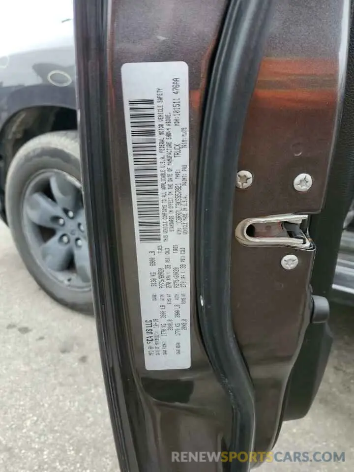 12 fotografías del automóvil dañado 1C6RR7LT3KS557821 RAM 1500 2019