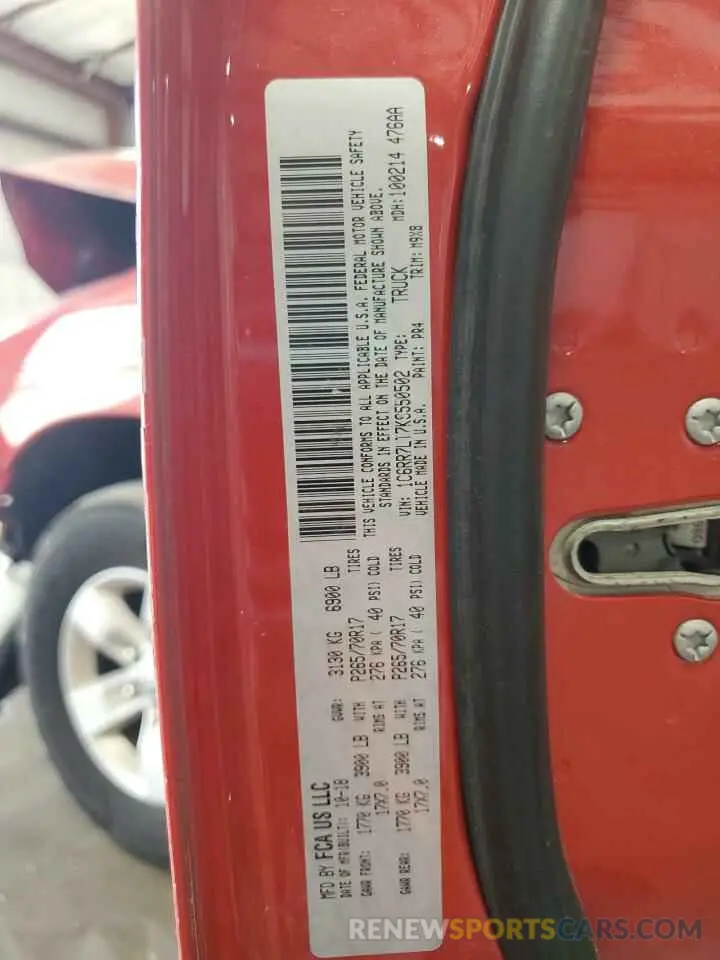 12 fotografías del automóvil dañado 1C6RR7LT7KS550502 RAM 1500 2019