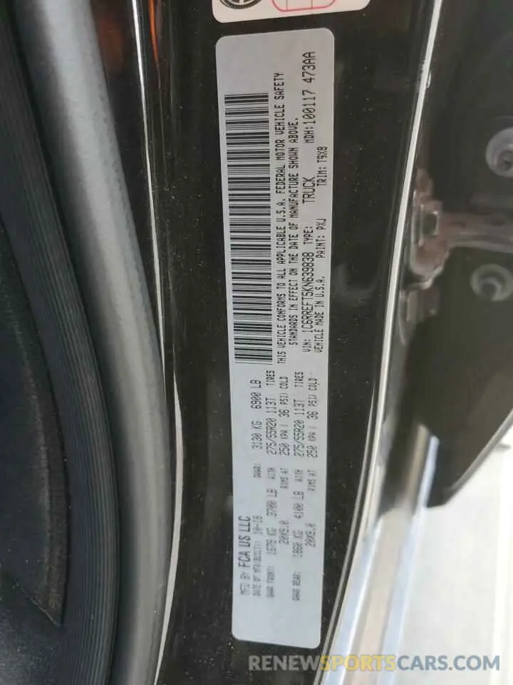 14 fotografías del automóvil dañado 1C6RREFT5KN639838 RAM 1500 2019