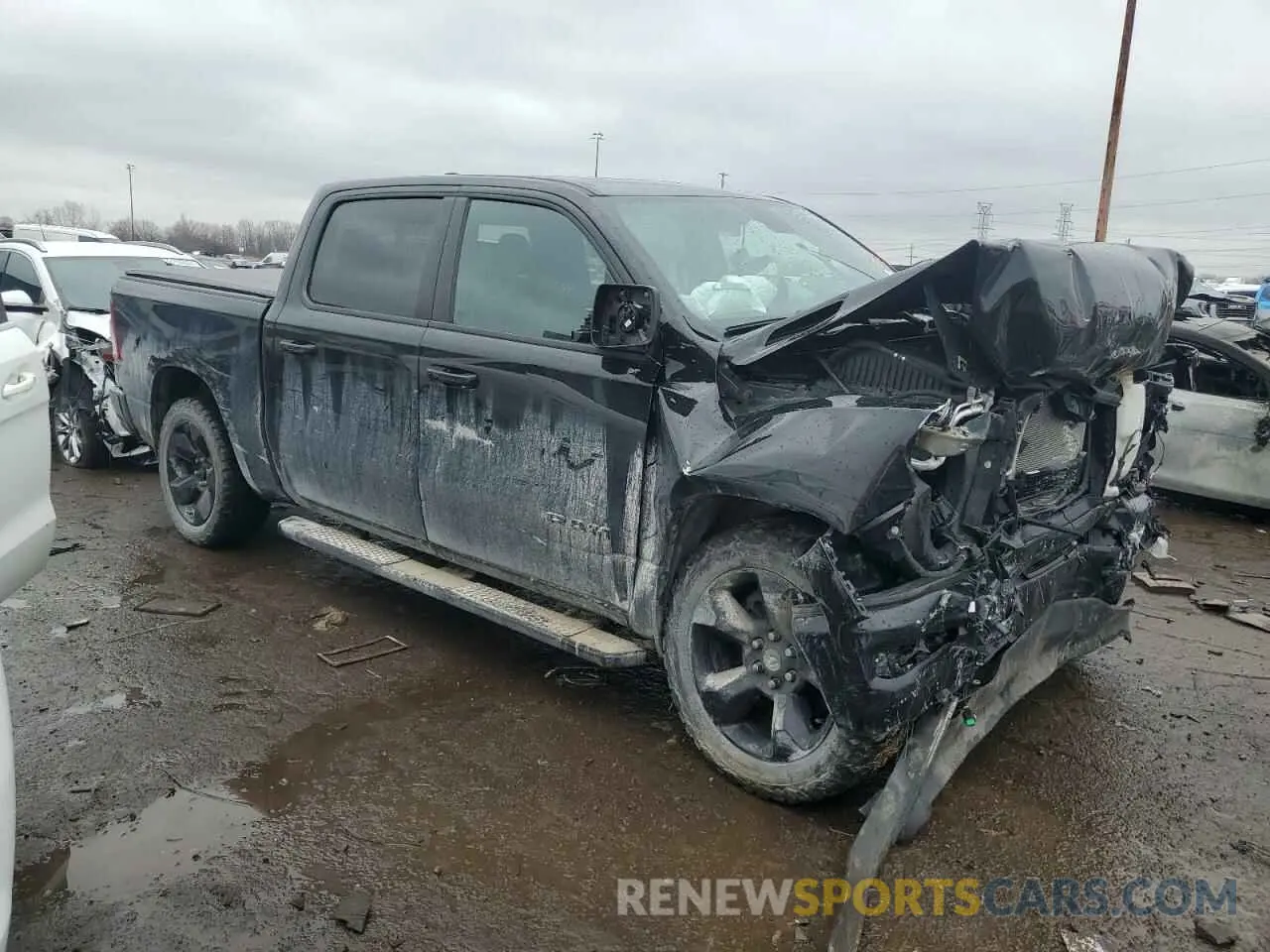 4 fotografías del automóvil dañado 1C6RRFFG2KN881477 RAM 1500 2019