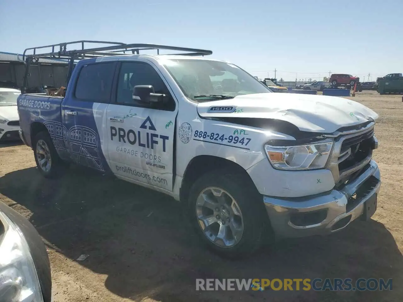 4 fotografías del automóvil dañado 1C6RRFFG8KN696205 RAM 1500 2019