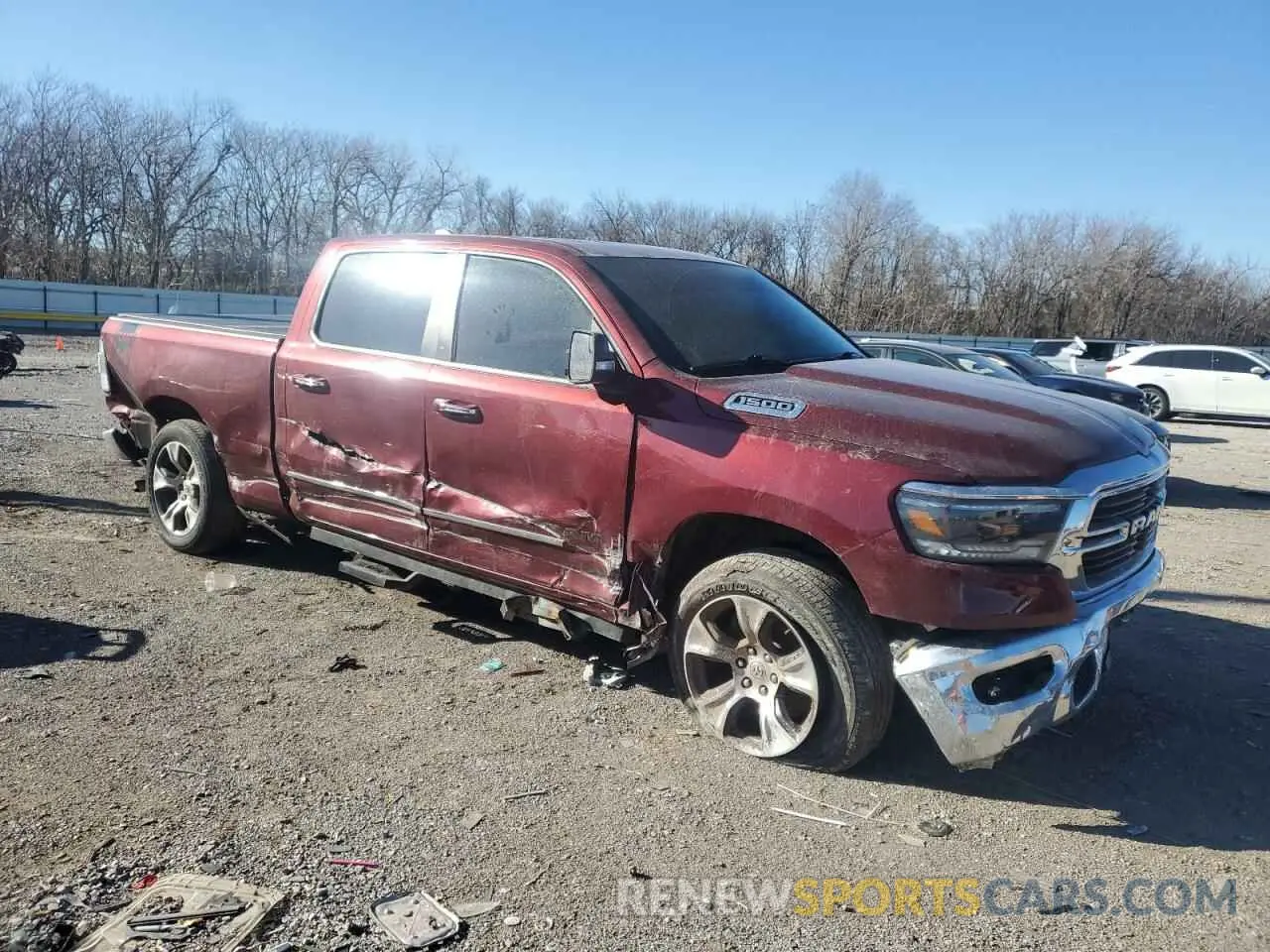 4 fotografías del automóvil dañado 1C6RRFMG3KN654284 RAM 1500 2019