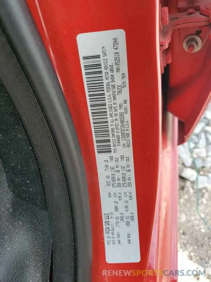 13 fotografías del automóvil dañado 1C6SRFBT2KN865283 RAM 1500 2019