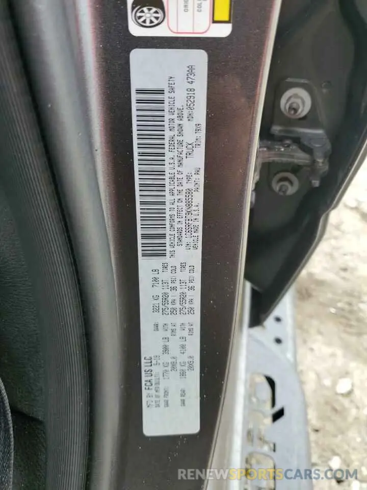 12 fotografías del automóvil dañado 1C6SRFBT9KN885580 RAM 1500 2019