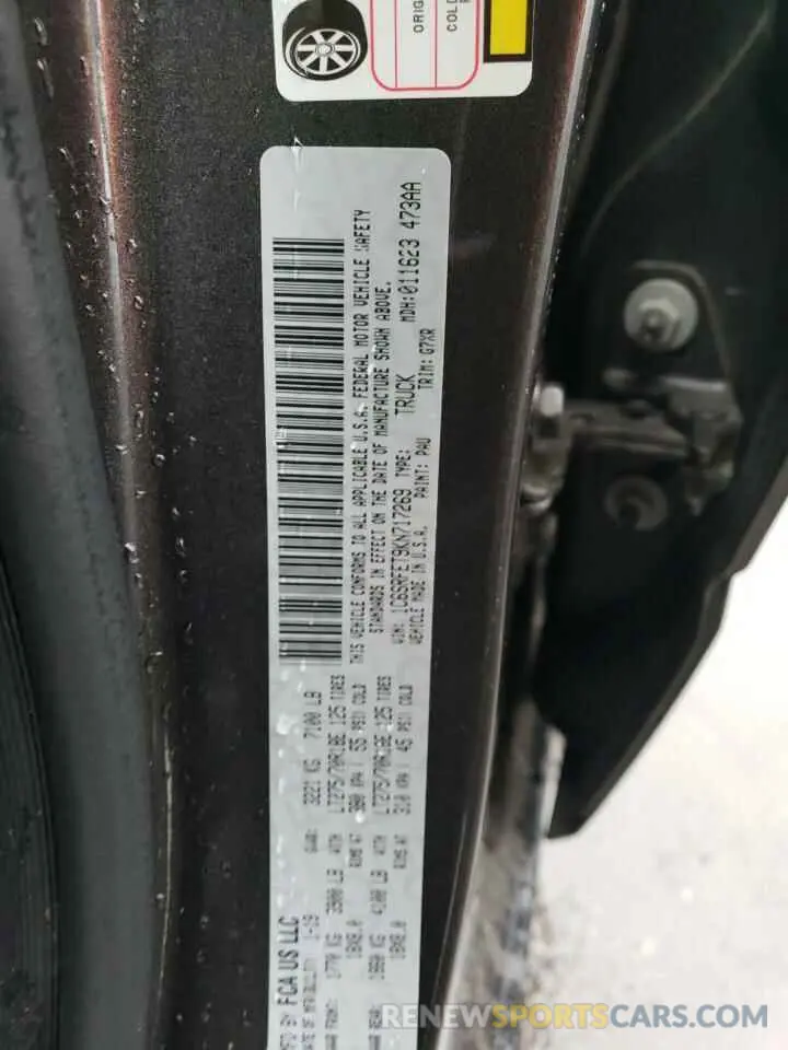 12 fotografías del automóvil dañado 1C6SRFET9KN717269 RAM 1500 2019