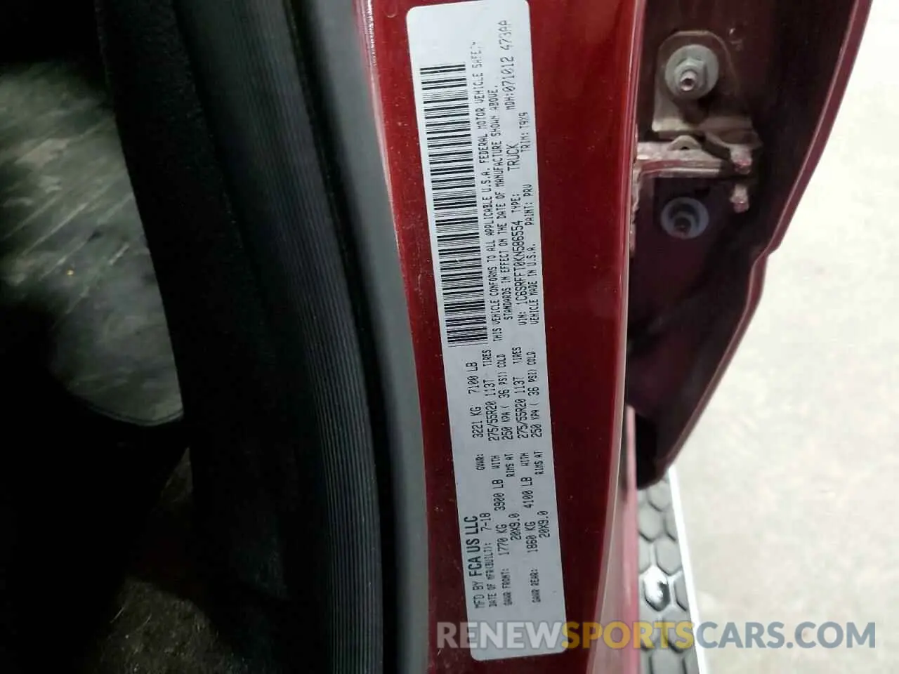 13 fotografías del automóvil dañado 1C6SRFFT0KN586554 RAM 1500 2019