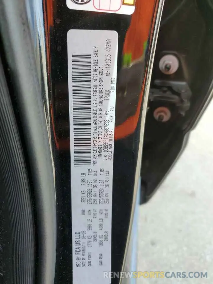 12 fotografías del automóvil dañado 1C6SRFFT4KN687659 RAM 1500 2019