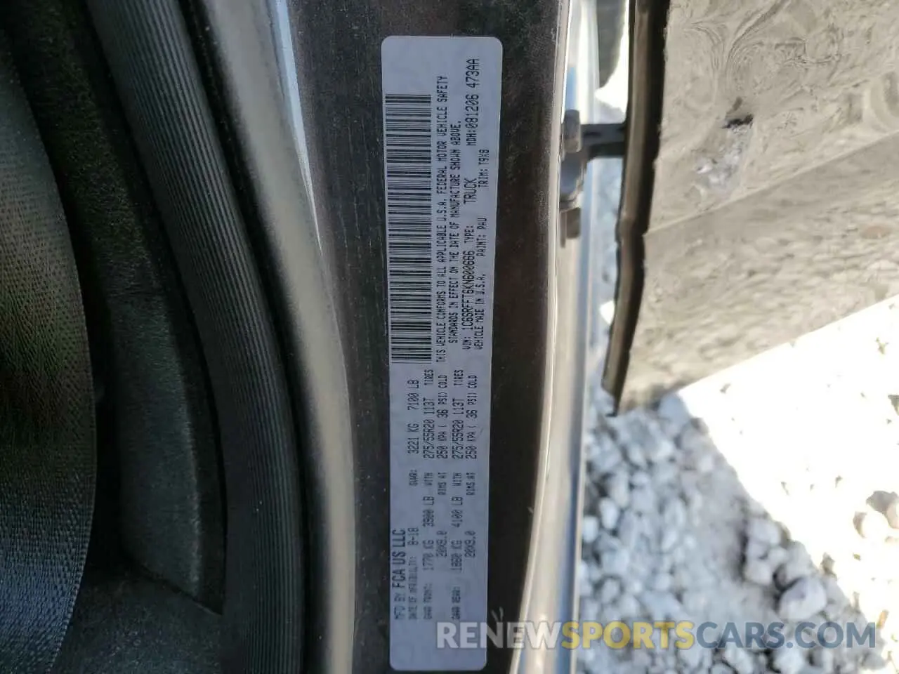 12 fotografías del automóvil dañado 1C6SRFFT6KN600666 RAM 1500 2019