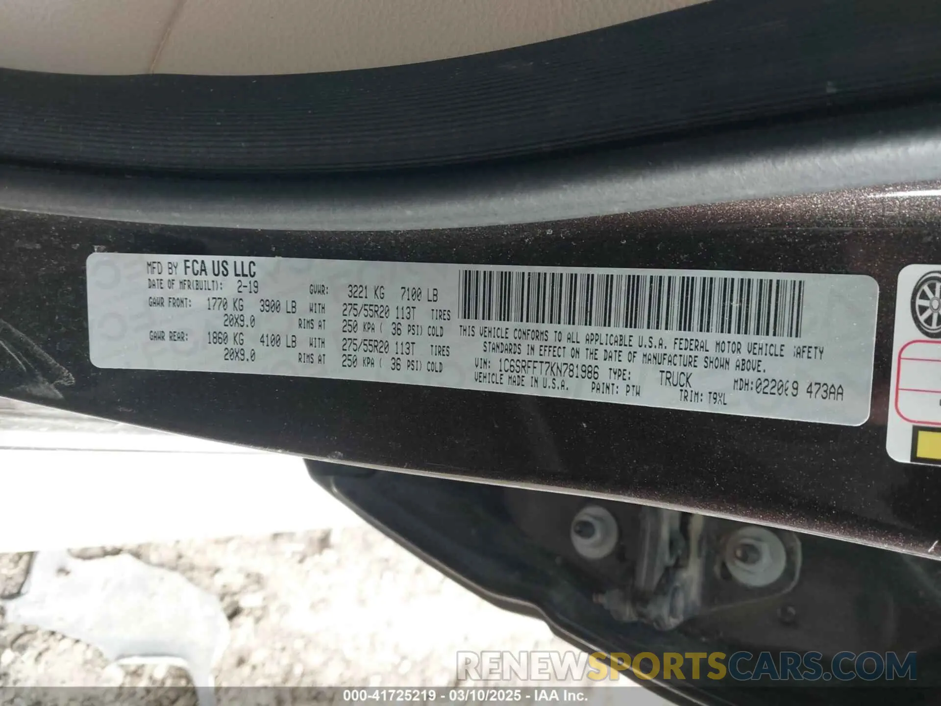 9 fotografías del automóvil dañado 1C6SRFFT7KN781986 RAM 1500 2019