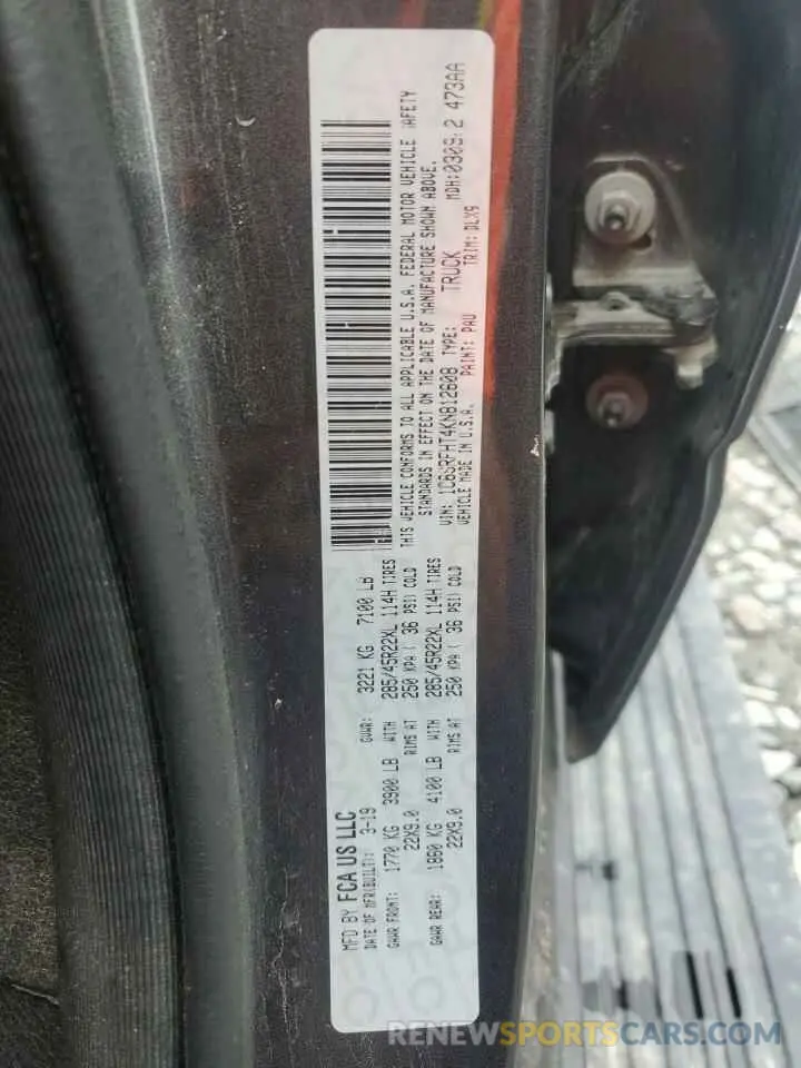 13 fotografías del automóvil dañado 1C6SRFHT4KN812608 RAM 1500 2019