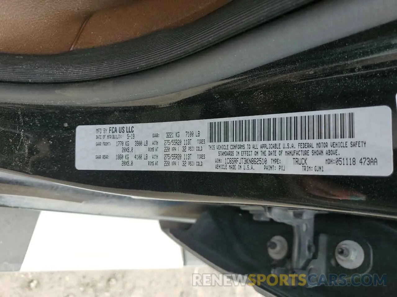 12 fotografías del automóvil dañado 1C6SRFJT3KN862510 RAM 1500 2019