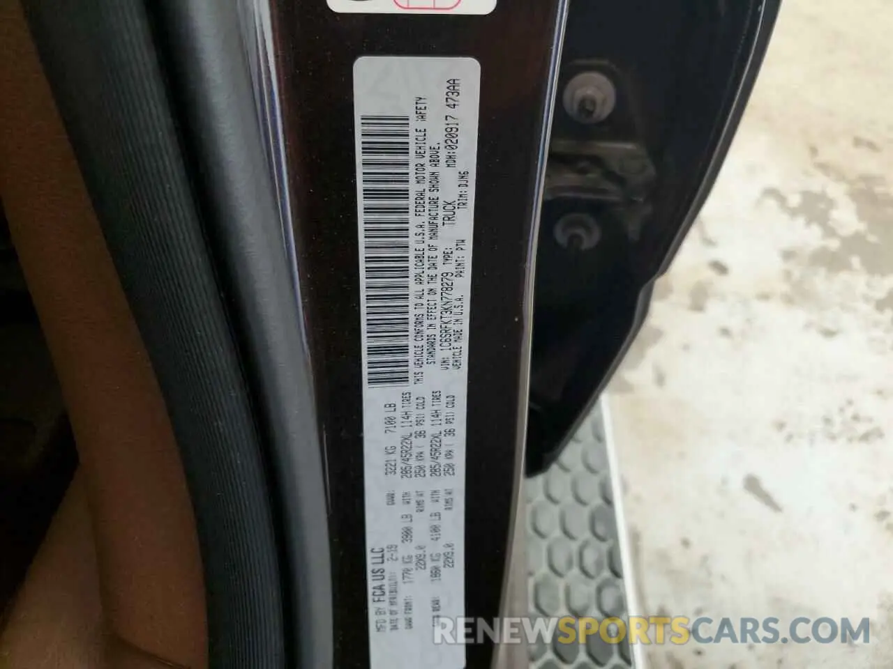 12 fotografías del automóvil dañado 1C6SRFKT3KN778279 RAM 1500 2019
