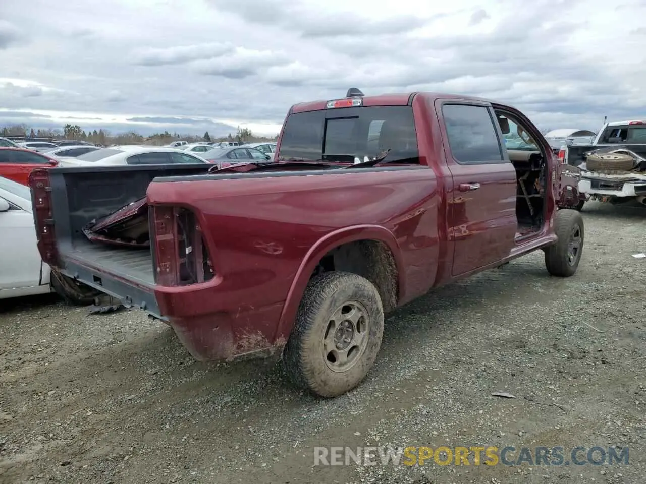 3 fotografías del automóvil dañado 1C6SRFRT9KN610071 RAM 1500 2019