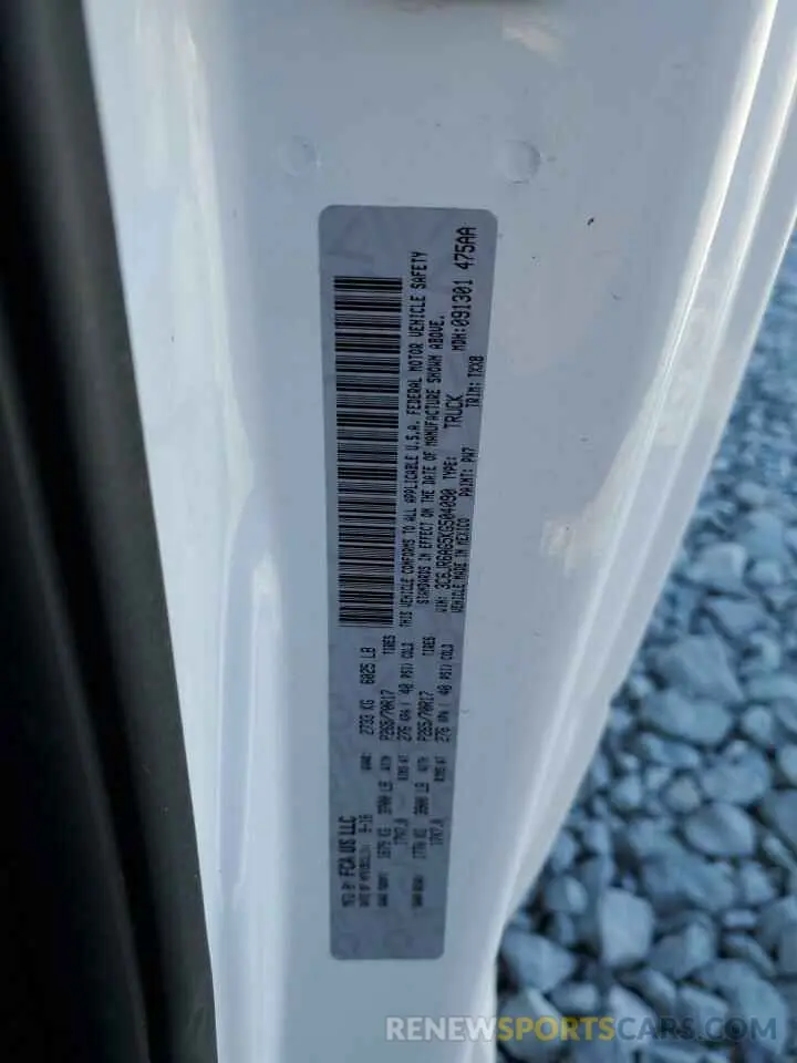 14 fotografías del automóvil dañado 3C6JR6AG5KG504090 RAM 1500 2019
