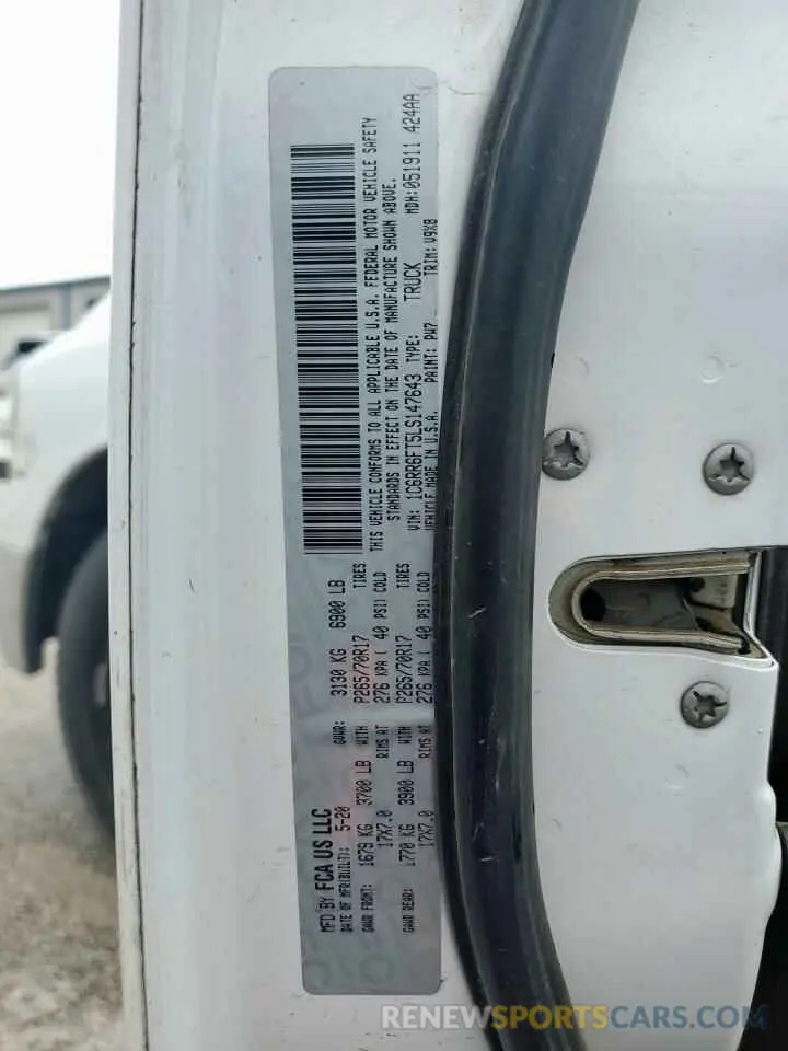 13 fotografías del automóvil dañado 1C6RR6FT5LS147643 RAM 1500 2020