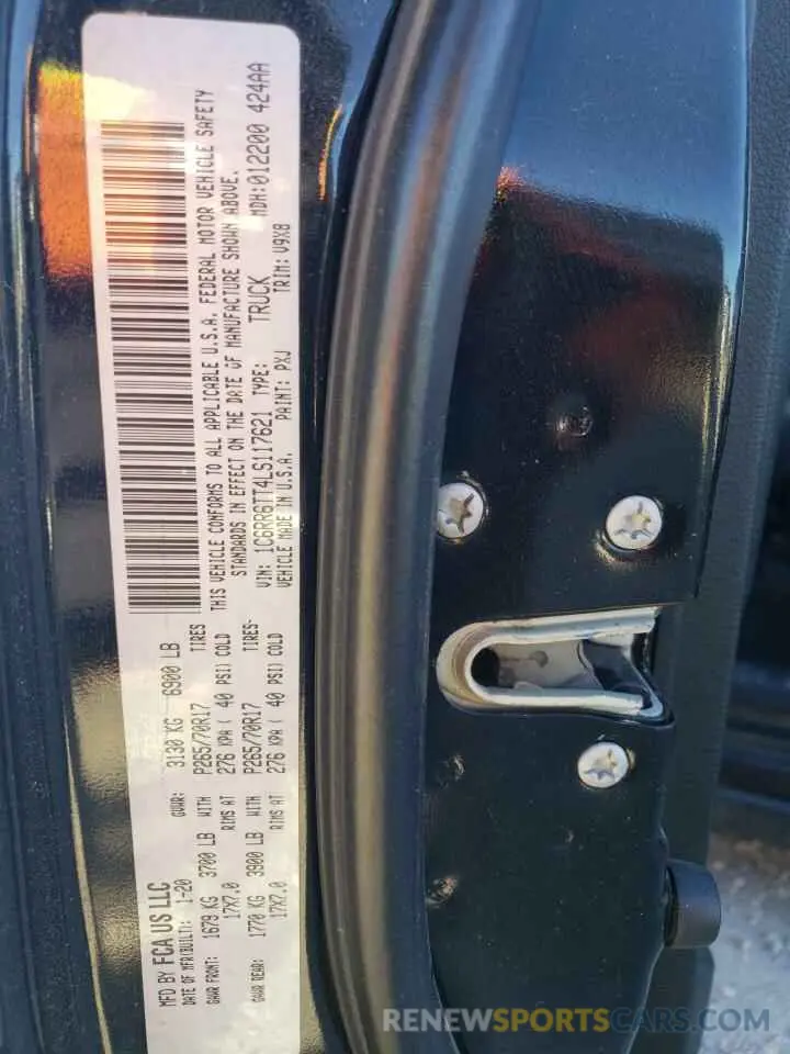 12 fotografías del automóvil dañado 1C6RR6TT4LS117621 RAM 1500 2020