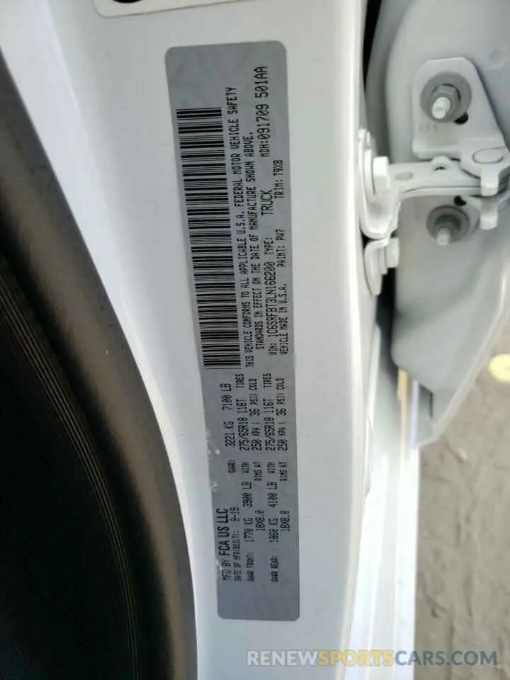 12 fotografías del automóvil dañado 1C6SRFBT3LN166200 RAM 1500 2020