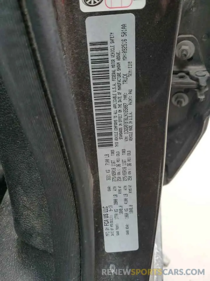 12 fotografías del automóvil dañado 1C6SRFBT6LN165087 RAM 1500 2020