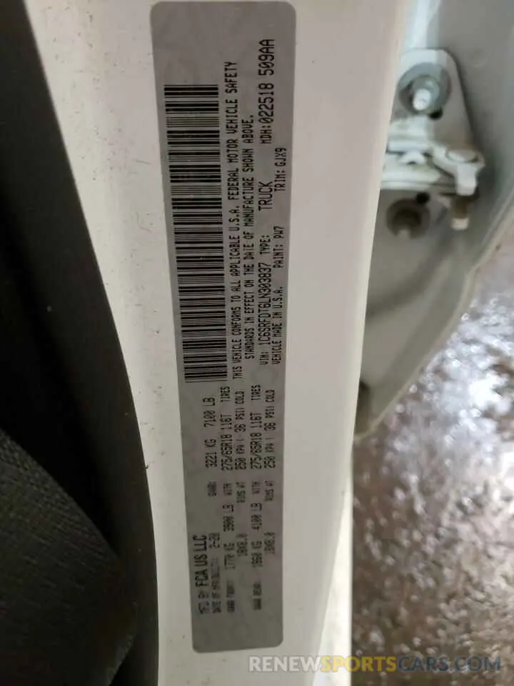 12 fotografías del automóvil dañado 1C6SRFDT6LN303837 RAM 1500 2020