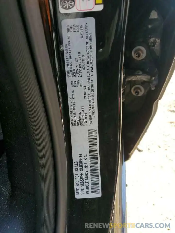 12 fotografías del automóvil dañado 1C6SRFFTXLN309914 RAM 1500 2020
