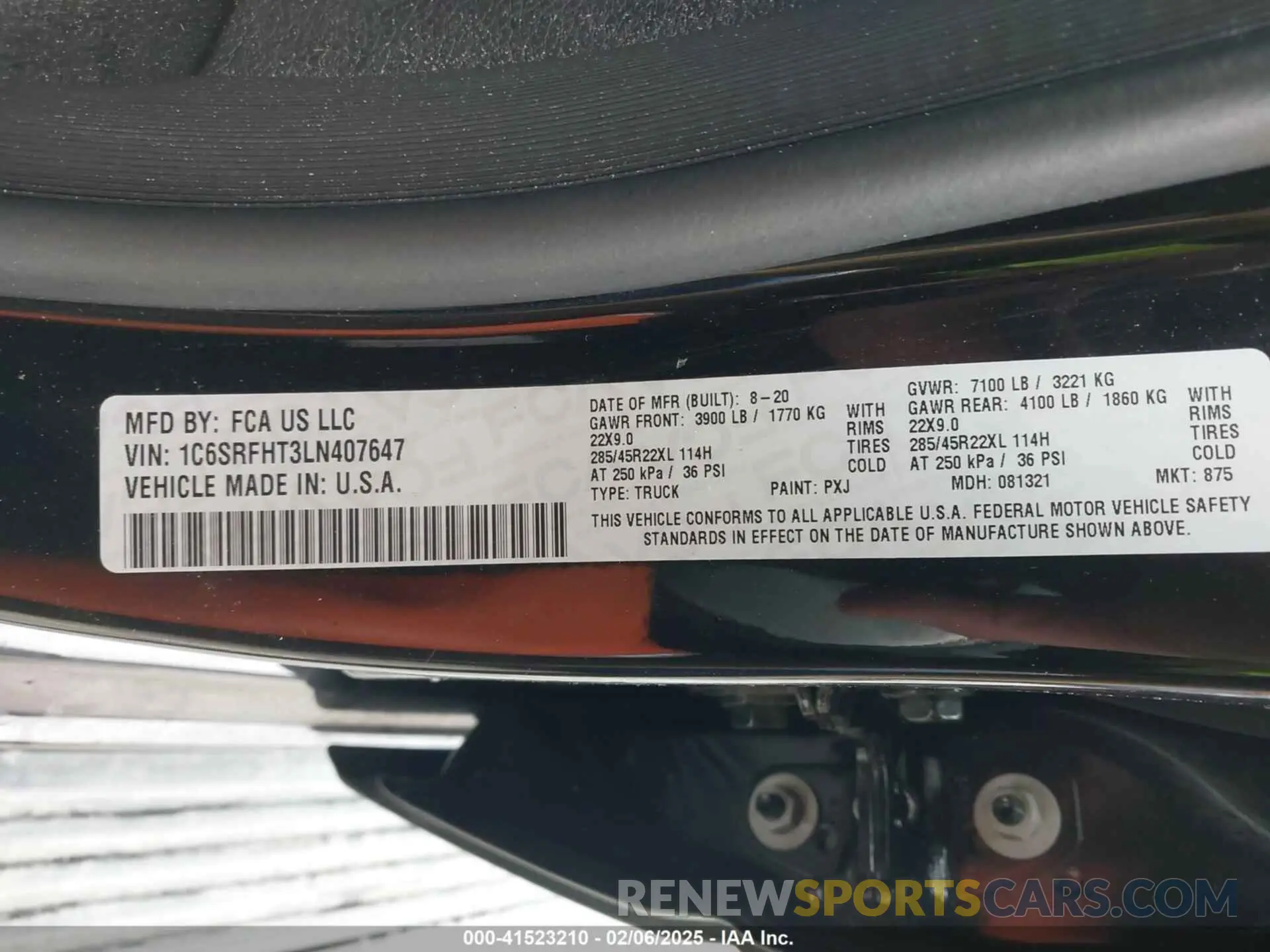 9 fotografías del automóvil dañado 1C6SRFHT3LN407647 RAM 1500 2020