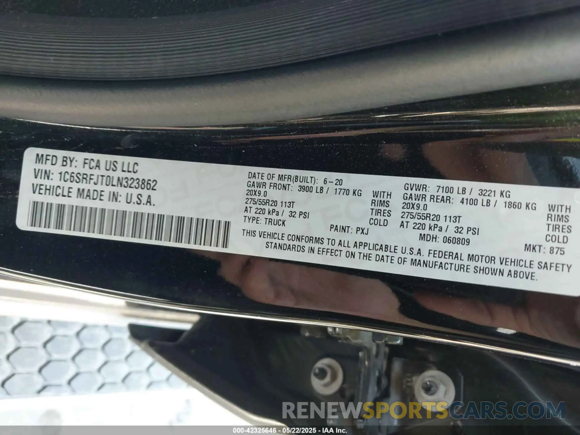 9 fotografías del automóvil dañado 1C6SRFJT0LN323862 RAM 1500 2020
