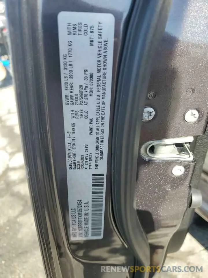 12 fotografías del automóvil dañado 1C6RR6FTXMS572454 RAM 1500 2021