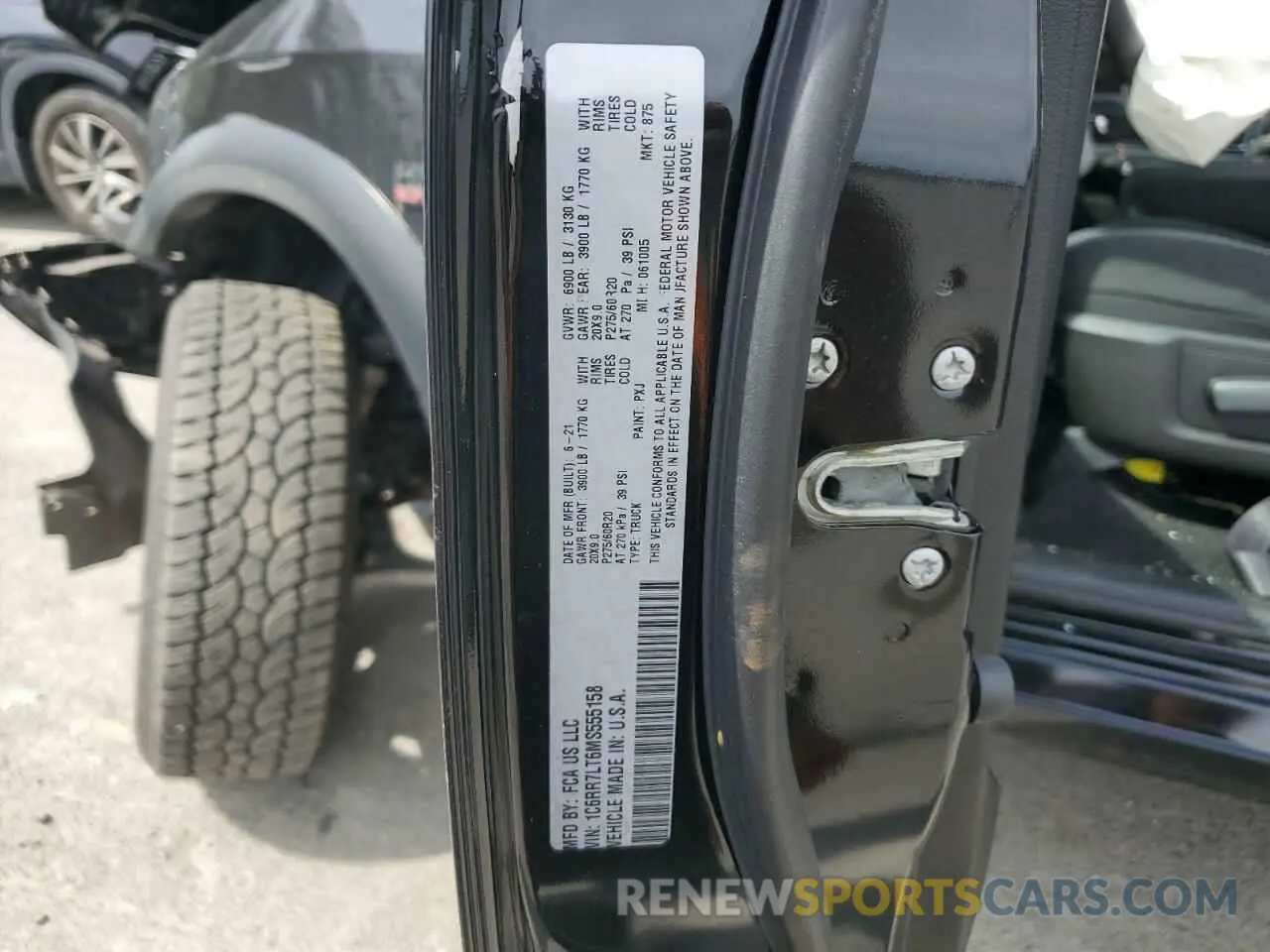 12 fotografías del automóvil dañado 1C6RR7LT6MS555158 RAM 1500 2021