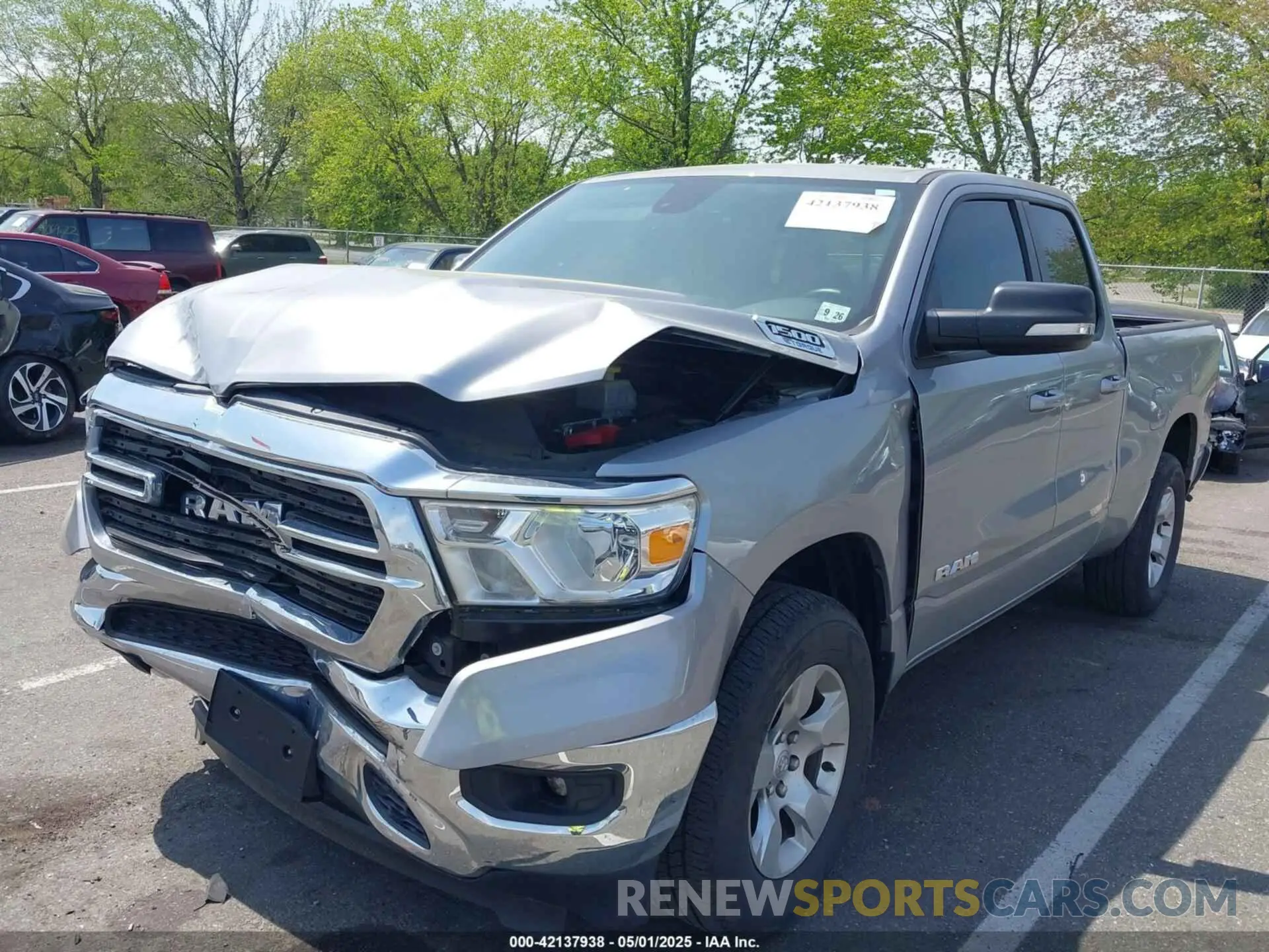 2 fotografías del automóvil dañado 1C6RRFBG9MN734212 RAM 1500 2021