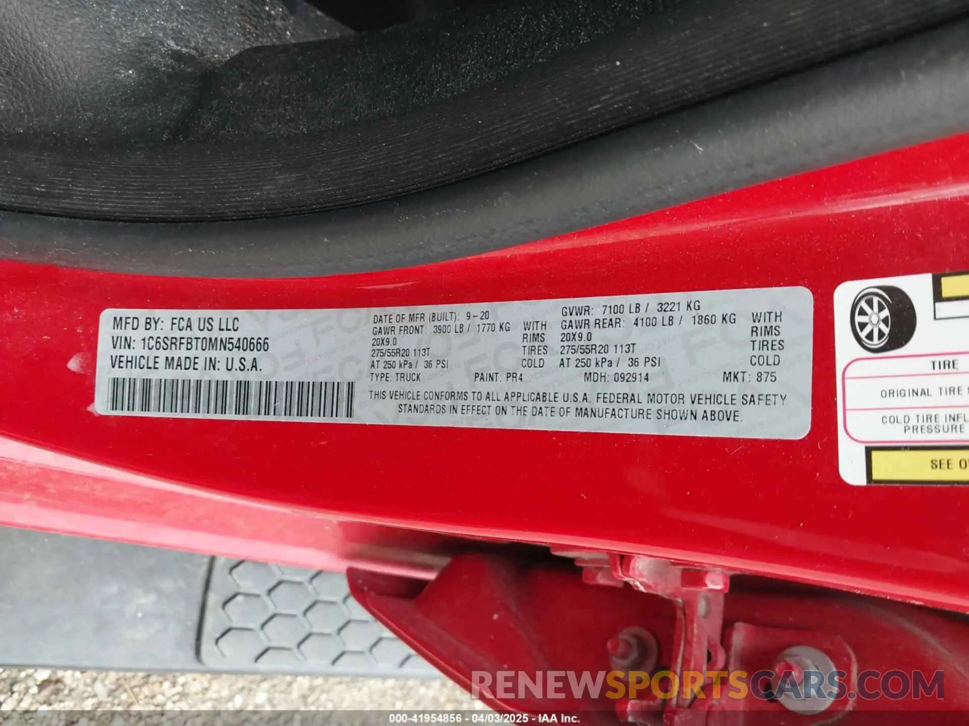 9 fotografías del automóvil dañado 1C6SRFBT0MN540666 RAM 1500 2021